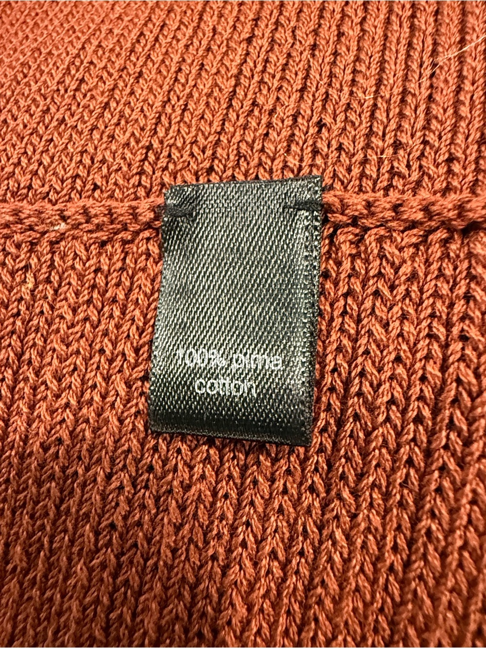 Peruvian Connection Rust Ribbed Open-Front Cropped Women's Cardigan Sweater Sz S - Picture 5 of 8
